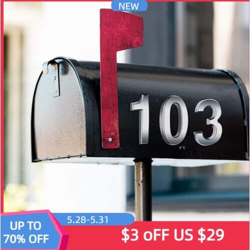 Mailbox Numbers Self Adhesive 3D Effect Home Address Number Plate Waterproof Apartment Office Door Digit Sign Silver 0-9