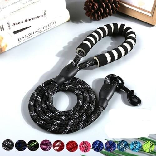 Nylon 1.5M Pet Dog Leash Dog Sling Color Night Reflective Durable Walking Training Traction Rope Dog Leash With Dog Leash