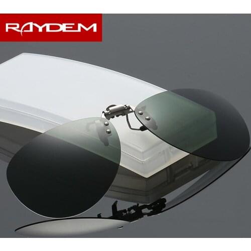 Raydem Oval Unisex Polarized Clip On Sunglasses Anti-UVA Anti-UVB Men Women Driving Fishing Mirror Sun Glasses