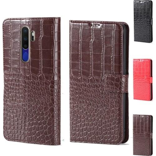 For Oppo A5 2020 Luxury Crocodile design Flip Leather Wallet Phone Case For Oppo A9 2020 cover