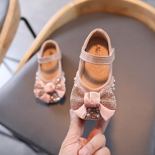 2021 Summer Kids Toddler Sandals Bowtie Children Girls Wedding Party Dress Princess Leather Shoes For Teens Girls Dance Shoes