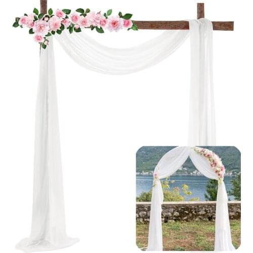 Wedding Arch Draping Fabric 29" Wide 6 Yards Chiffon Fabric Curtain Drapery Ceremony Reception Swag