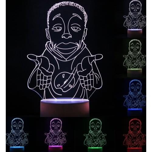 3D LED Illusion Lamp Light, Khabane Lame Night Light Lamp 16 Colors Change with Remote,Valentines Day Present/Birthday/Room