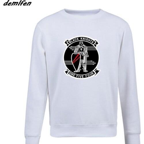 Spring autumn Fashion Men Fleece Sweatshirt Vfa154 Black Knights Squadron United States Hoodies Cool Coat Harajuku Streetwear