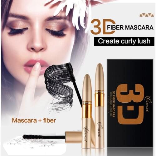 2Pcs/Set 3D Fiber Mascara Makeup Long Black Lash Eyelashes Extension Waterproof Double Mascara Maquillage Curling Mascara