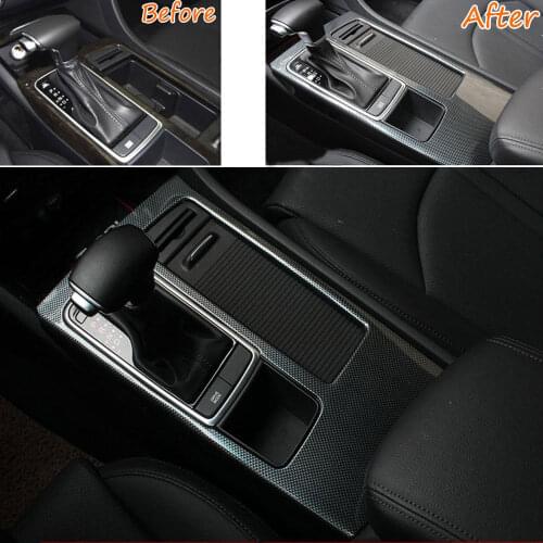 Interior Carbon Fiber Gear Shift Box Panel Cover Trim Car covers styling For 2016-2019 Kia Optima K5 Car Accessories Decoration