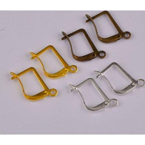 200piece 13x20mm Silver Plated Gold Antique Bronze Tone French Earring Hooks Earring Clasp Findings for Jewelry Making