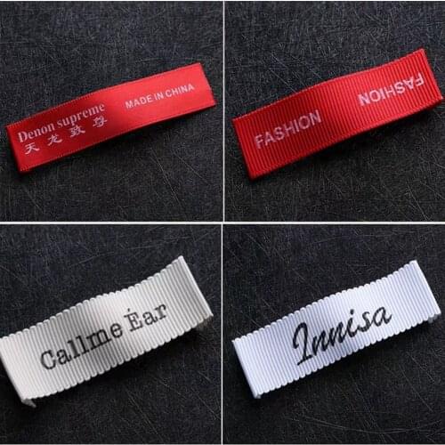 ZeQi 1000pcs custom printing logo label satin print label private clothing label brand s sewing labels