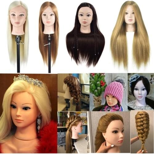 Female Mannequin Head Hair Maniqui Hairdressing Practice Heads Maniquies Women Educational Hairdresser Styling Training Head
