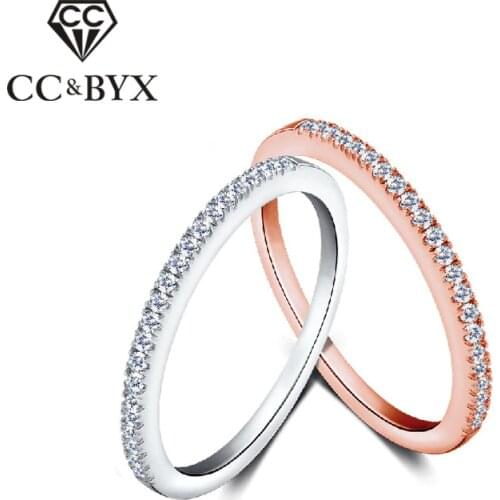 Small Slim Cute Rings For Women Rose Gold/White Gold color CZ Fashion Jewelry Austrian Crystal Ring Bijoux CC505