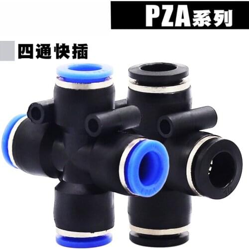 10 pieces/package Pneumatic joints Cross type four snorkel joints PZA4 PZA6 PZA8 PZA10 PZA12