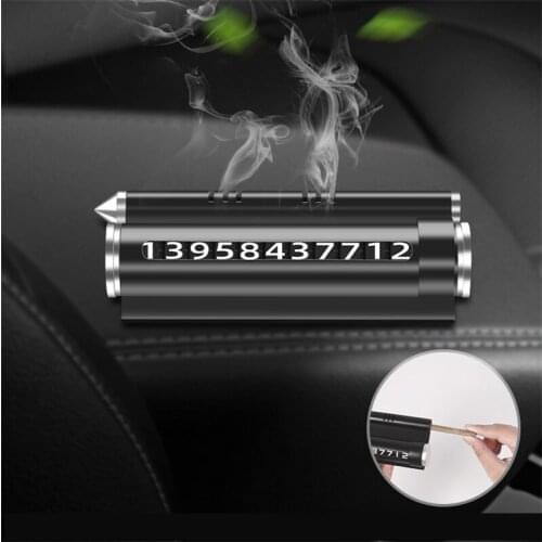 2 in 1 Car Air Freshener Fragrance Automobiles Parking Phone Number License Temporary Stop Sign for Auto Interior Accessories