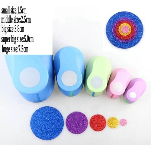 5pcs 3" 2" 1.5" 1" 5/8" Circular craft punch set Paper Cutter Scrapbooking punchers round Paper Puncher eva foam punch for DIY