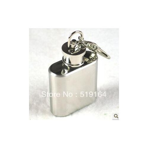 5PCS/LOT Outdoor Portable 1OZ Liquor Hip Flask Wine Pot Flagon with Funnel&key chain