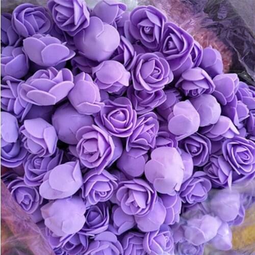 500pcs DIY Mini PE Foam Rose Head Artificial Handmade Roseleaf Wedding Bridal Decoration Valentines Day supplies