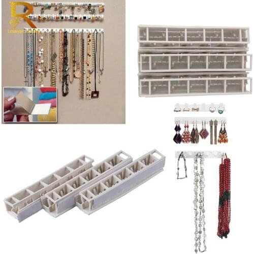 Wholesale 9 in 1 Adhesive Paste Wall Hanging Storage Jewelry Hooks Jewelry Display Organizer Earring Ring Necklace Holder Stand