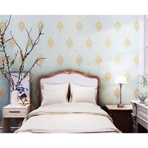 Beibehang Luxury European wallpaper 3D fine pressure non-woven living room bedroom background mural wallpaper for walls 3 d