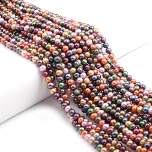 Natural Freshwater Pearl Beads For DIY Jewelry Making Necklaces Bracelets And Earrings Circular 5-6mm 36CM
