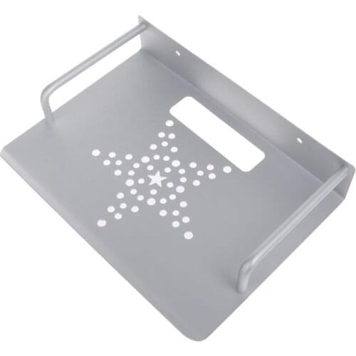 C5AE Wall Mount Storage TV Box Router Shelf Set-top Box Bracket Holder Mini PC DVD Player Stand Rack Aluminum Single-layer Space