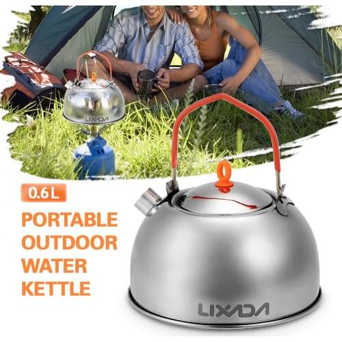 0.6L Stainless Steel Tea Kettle Portable Outdoor Camping Hiking Water Kettle Teapot Coffee Pot Outdoor Camping Stove Water Pot