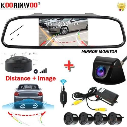 Koorinwoo Dual Core CPU Car Sensor Parking Radar Sensors Adjustable Sounds System Smart Tracks Reverse Monitor Rear view Cameras