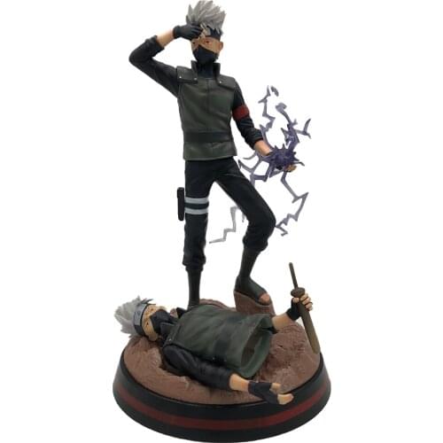 Naruto Shippuden Anime Model GK Hatake Kakashi Copy Ninja Action Figure 32CM 1/6 Statue Desktop Collectible Toys Gift Doll Figma