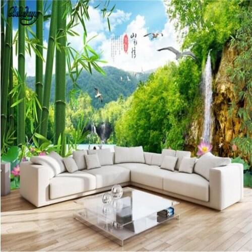 Beibehang Landscape picturesque bamboo forest wonderland paradise TV background wall custom wallpaper murals