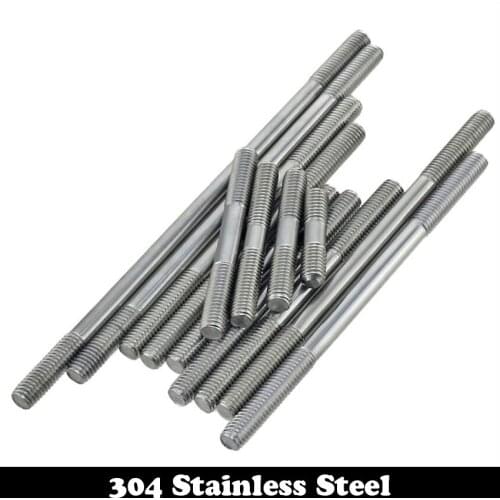 M10 M10*45 M10x45 M10*50 M10x50 M10*55 M10x55 304 Stainless Steel 304ss DIN835 Screw Headless Double End Thread Rod Bolt Stud