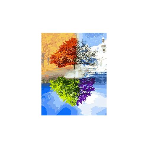 MaHuaf-X996 colorful trees painting coloring by numbers on canvas hand painted canvas oil painting for living room home decor