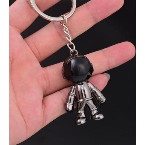 Fashion Handmade 3D Astronaut Space Robot Spaceman Keychain Keyring Alloy Gift For Man Friend Car Keychain