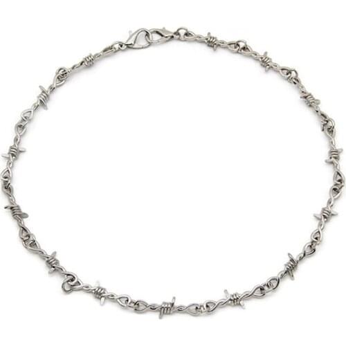 Wire Brambles Necklace Man And Women Hip-hop Punk Barbed Wire Brambles Link Chain Choker Gifts For Friends Collares De Moda