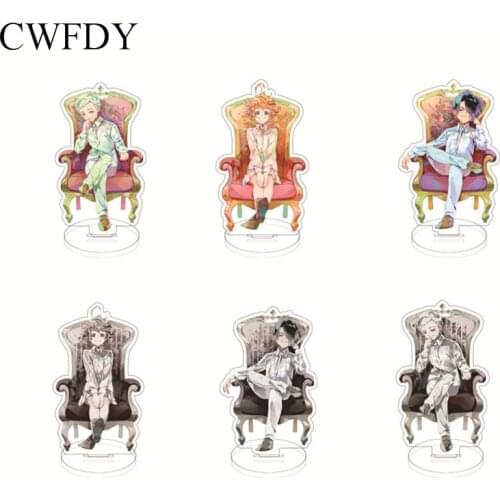 The Promised Neverland Yakusoku no Neverland Norman Ray Emma Cosplay Stand Figure Acrylic Keychain Cake Topper Handmade Jewelry
