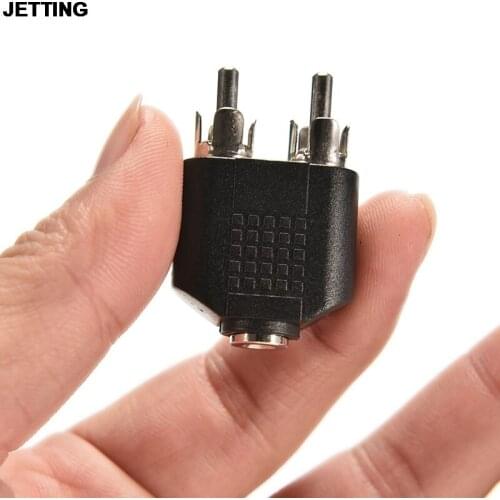 Silver Gold Plated 3.5 Mm Female To 2 RCA Male Audio Stereo Adapter Connector Drop Shipping