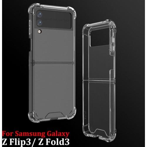 Transparent Case for Samsung Galaxy Z Flip 3/ Z Fold 3 Shockproof Hard PC Case Back Cover Bumper Shell for Galaxy Z Flip3 Fold3