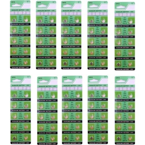 Lot 100pcs AG1 364 SR621SW LR621 621 LR60 CX60 1.5V Alkaline Battery Button Coin Cell Batteries For Watch Toys Remote