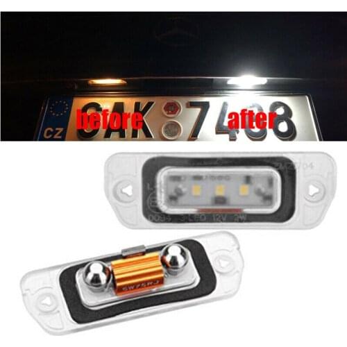 2Pcs Error Free LED License Plate Light For MERCEDES BENZ R ML GL Class W164 X164 W251 R300 R320 R550 R500