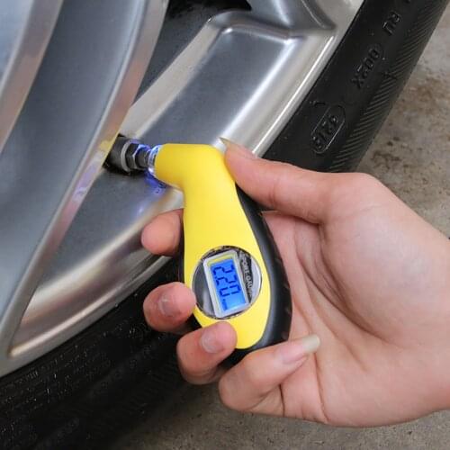 LED Digital Tire Pressure Gauge 0~150 PSI 4 Units Switchable Vehicle Tire Gauge Handheld Electric Inflation Pressure Monitor