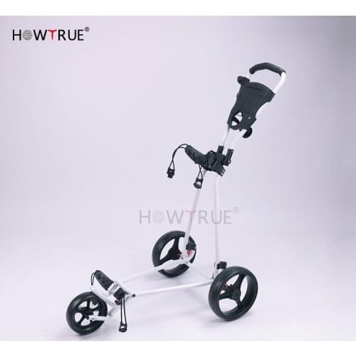 Golf Cart Three-Wheeled Cart Golf Aluminum Alloy 3 Wheel Push Pull Golf Cart, Foldable Golf Trolley
