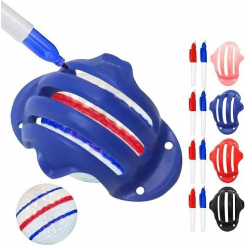 Golf Ball Triple Track 3 Line Marker Stencil ERC Chrome Soft Odyssey + 2 Pen Outdoor Sports Golf Accessories Ball Markers