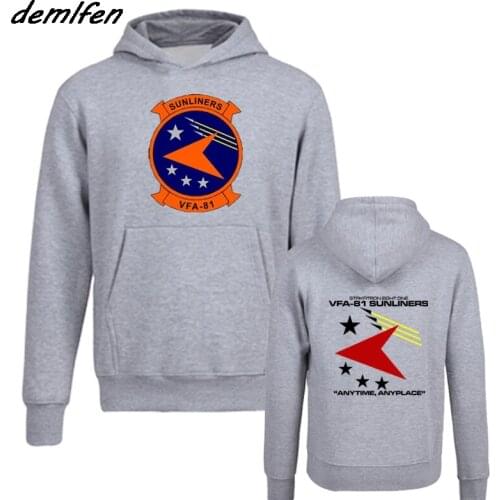 Spring Autumn Fashion Sweatshirt Vfa 81 Sunliners Squadron United States Navy Hoodies Men Fleece Hoody Cool Jacket Coat Harajuku