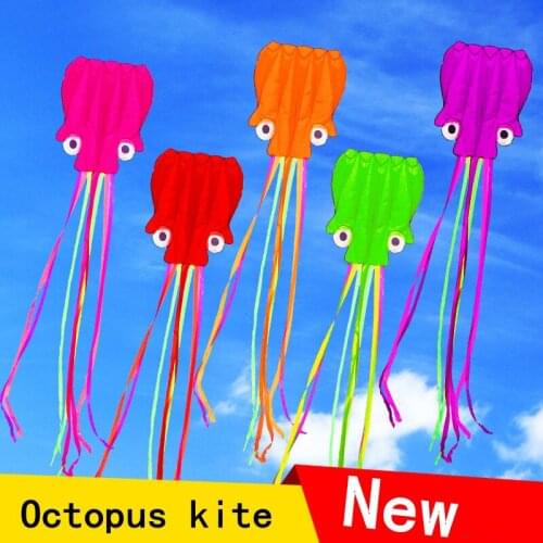 3D 4M Outdoor Easy To Fly Kids Fun Toys Gifts Four colors Octopus Kite Single Line Stunt /Software Power Sport Flying Kite