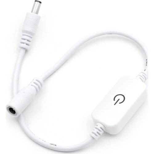 In-Line Power Switch ON/OFF Smart Touch Cable White For Jack Arduino 12-24V Power Switch Sensor ON/OFF White Cable Dimmer
