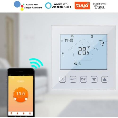 WIFI Temperature Controller Smart Thermostat APP Controls Google Home Electric Heating Weekly Programmable for Warm Floor