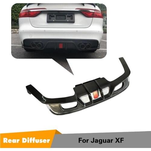 For XE Carbon Fiber Rear Lip Spoiler Diffuser Fits for Jaguar XE XFL Standard 2016-2019 With LED Light Bumper