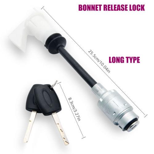 Long Bonnet Release Lock Latch Repair Kit 2 Key Set Fits Ford Focus MK2 04-12