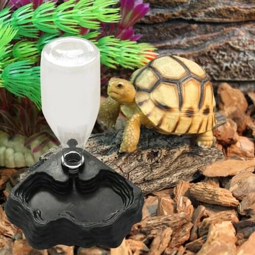 1 piece glass reptile automatic drinking fountains turtle basin drinking fountains reptile box landscape decoration