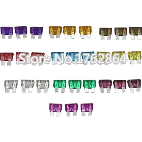 100PCS/Lot Fuse combination 3~40A Medium size Auto fuse Automotive Fuses Blade,The fuse Insurance insert The insurance of xenon