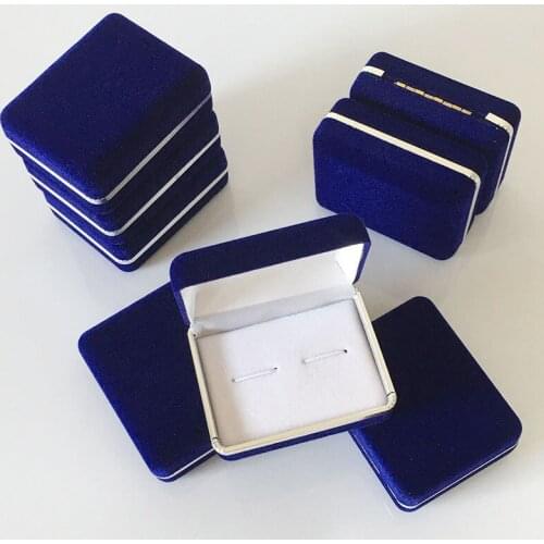 100pcs Blue Velvet Cufflink Holder Wedding Cufflinks Gift Storage Display Case Cuff Links Mens Jewelry Box 5.8*7*2.8cm ZA5081