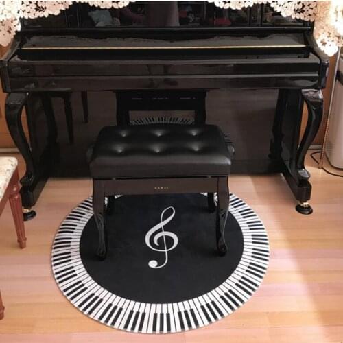 120CM Retro Piano Key Round Carpets For Living Room Home Area Rugs For Bedoom Cartoon Carpet Kids Room Computer Chair Floor Mat