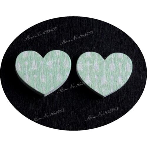 16mm Arrow Heart Shape Image Painted Wooded Laser Cut Cabochon to make Rings, Earrings, Bobby pin, pendant